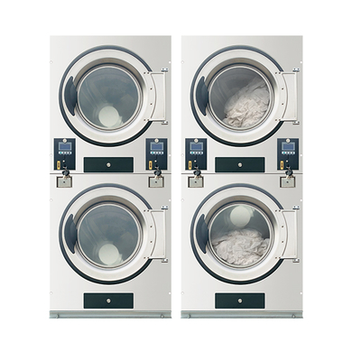 High-Efficiency Double-Deck Self-Service Laundry Dryer - Multi-Language, Remote Monitoring, Gas/Electric Heating