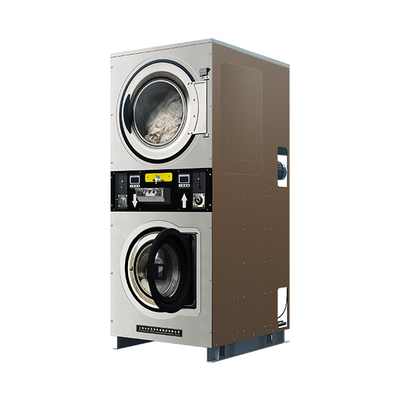 Space-Saving Stackable Coin Operated Washer Dryer Set - Upper Dryer & Lower Washer